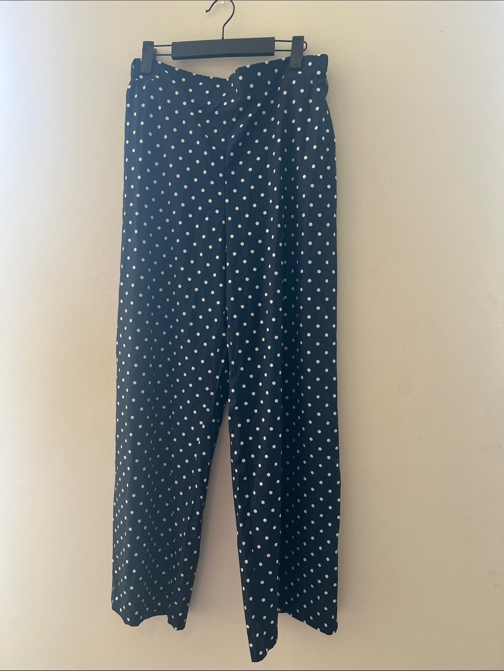 Kids Polka Dot Black Wide-Leg Pants